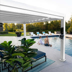 14×12 Windham Modern Steel Pergola With Sail Shade Soft Canopy