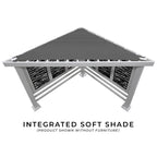 Ridgedale Modern Steel Cabana Pergola with Conversational Seating