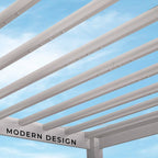 14×12 Windham Modern Steel Pergola With Sail Shade Soft Canopy