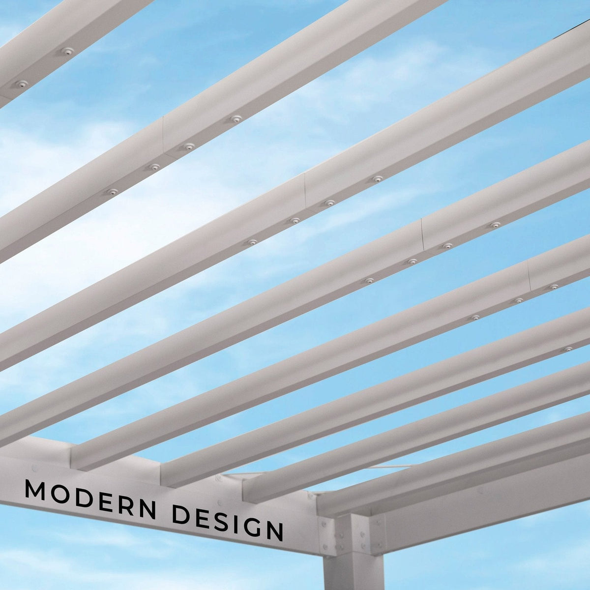 14×12 Windham Modern Steel Pergola With Sail Shade Soft Canopy