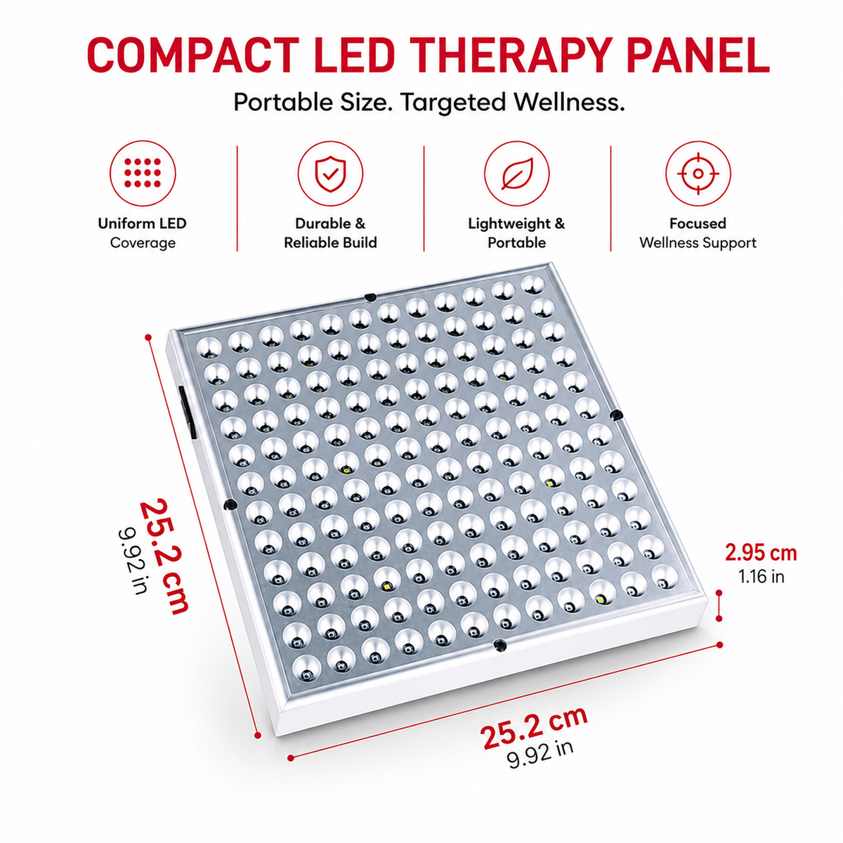 Premium 144 LED Red Light Therapy Panel Facial Body Light Therapy Lamp Skin Care Beauty Device Infrared Relaxation Home Use Electric Plug