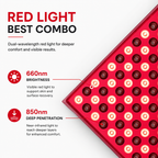 Premium 144 LED Red Light Therapy Panel Facial Body Light Therapy Lamp Skin Care Beauty Device Infrared Relaxation Home Use Electric Plug