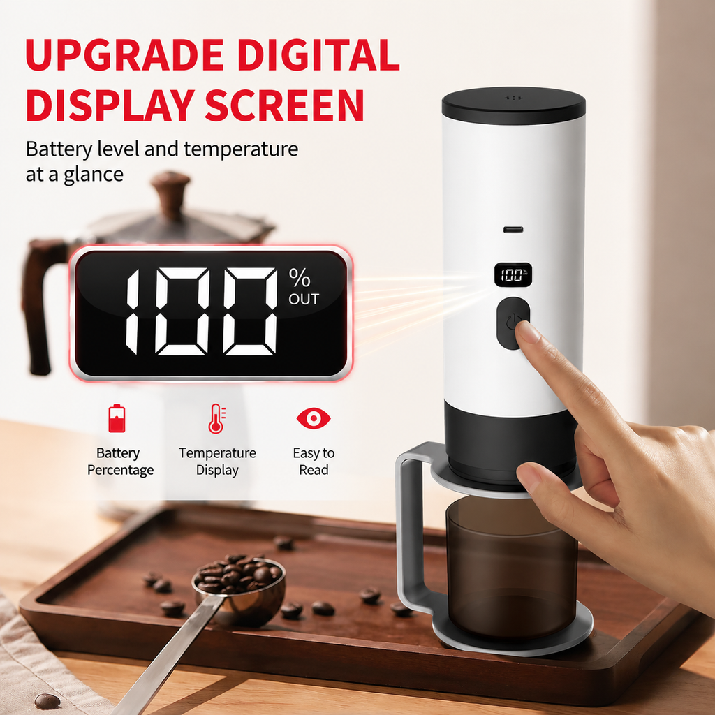 Premium 15 Bar Portable Espresso Machine Wireless Coffee Maker 3 in 1 Capsule Ground Self Heating Rechargeable Travel Espresso Coffee Maker