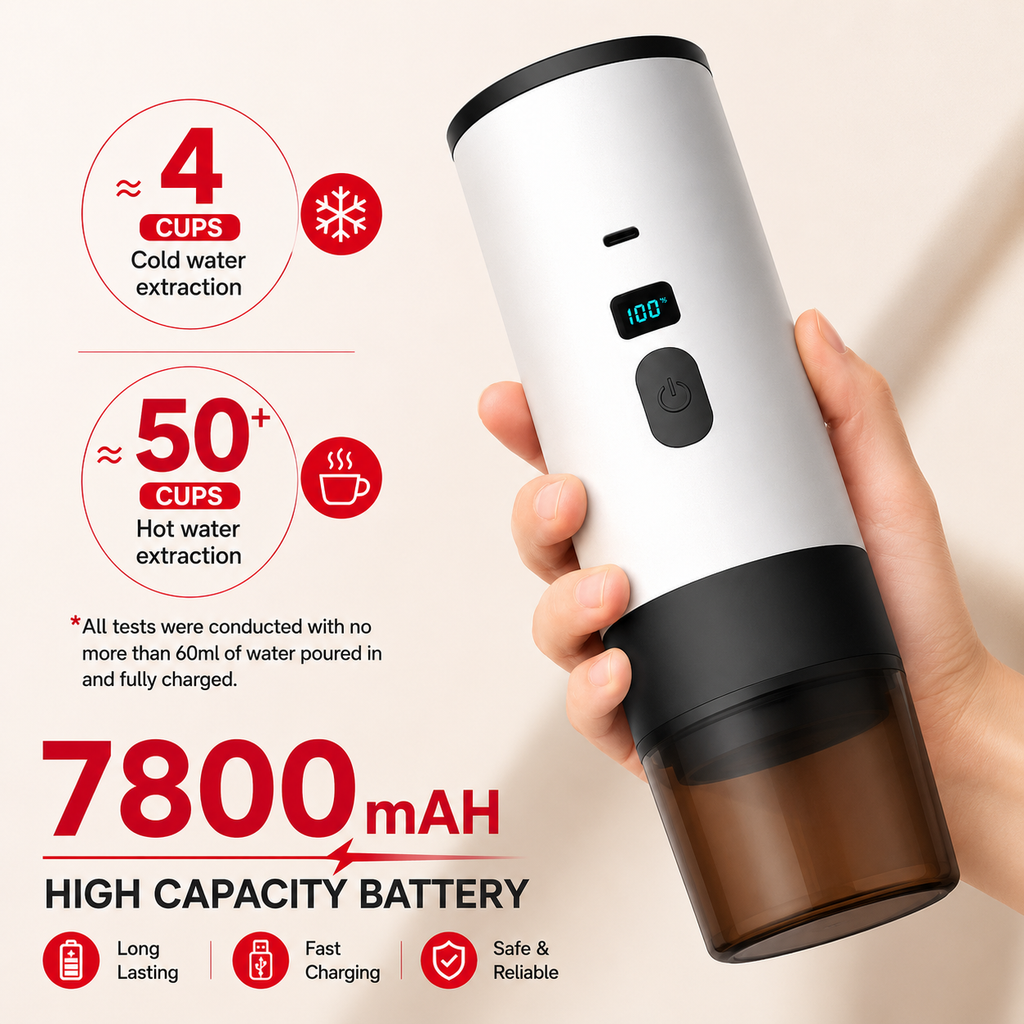 Premium 15 Bar Portable Espresso Machine Wireless Coffee Maker 3 in 1 Capsule Ground Self Heating Rechargeable Travel Espresso Coffee Maker