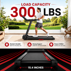 Premium 15% Incline Folding Treadmill 3.0HP Quiet Brushless Motor Dual Cushion Shock Absorption LED Display Home Cardio Walking Machine