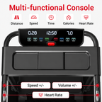 Premium 15% Incline Folding Treadmill 3.0HP Quiet Brushless Motor Dual Cushion Shock Absorption LED Display Home Cardio Walking Machine