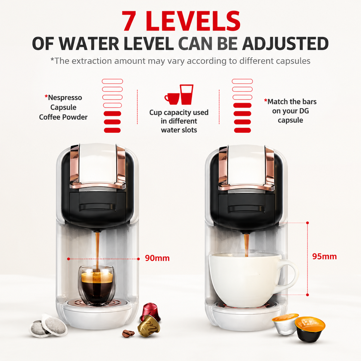 Premium 19 Bar Fully Automatic Italian Coffee Machine 1450W Espresso Maker Multi System Capsule Powder One Touch Coffee Brewer Home Office Use