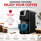 Premium 19 Bar Fully Automatic Italian Coffee Machine 1450W Espresso Maker Multi System Capsule Powder One Touch Coffee Brewer Home Office Use