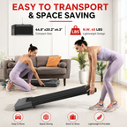 Premium 2-in-1 Walking Pad Treadmill Compact Under Desk Electric Treadmill 2.5HP Quiet Motor LED Display Bluetooth Portable Home Office Fitness Machine