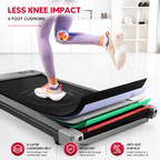 Premium 2-in-1 Walking Pad Treadmill Compact Under Desk Electric Treadmill 2.5HP Quiet Motor LED Display Bluetooth Portable Home Office Fitness Machine