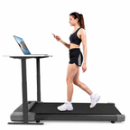 Premium 2-in-1 Walking Pad Treadmill Compact Under Desk Electric Treadmill 2.5HP Quiet Motor LED Display Bluetooth Portable Home Office Fitness Machine