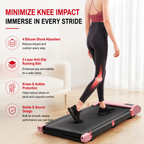 Premium 2-in-1 Walking Pad Treadmill Compact Under Desk Electric Treadmill 2.5HP Quiet Motor LED Display Bluetooth Portable Home Office Fitness Machine