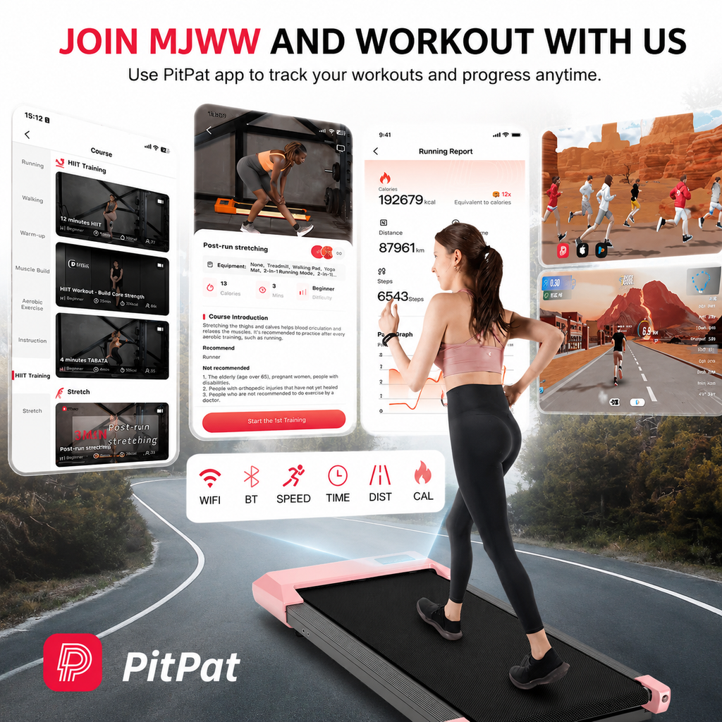 Premium 2-in-1 Walking Pad Treadmill Compact Under Desk Electric Treadmill 2.5HP Quiet Motor LED Display Bluetooth Portable Home Office Fitness Machine