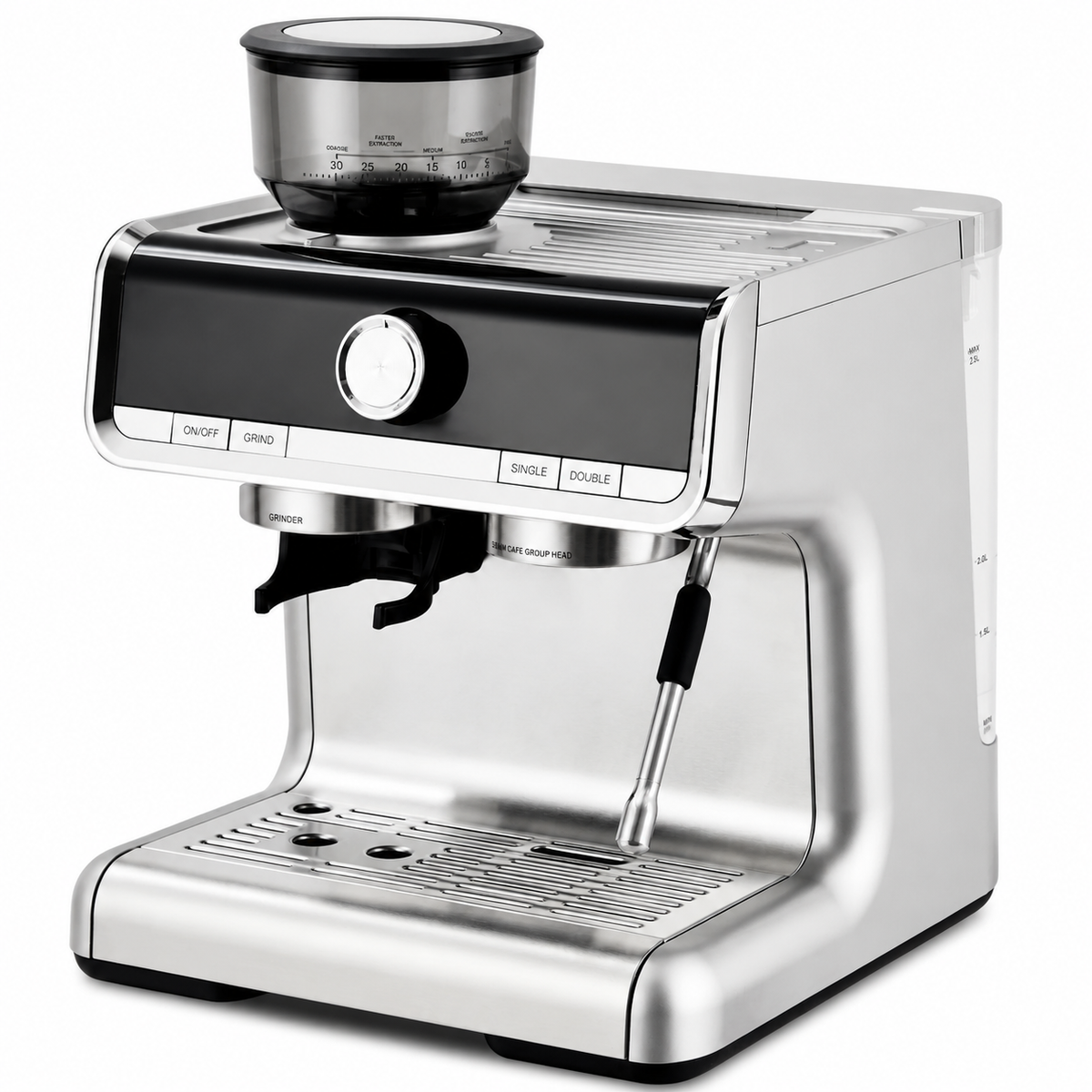 Premium 20 Bar Espresso Machine with Integrated Grinder 1450W Professional Barista Coffee Maker Conical Burr Grinder Steam Wand PID Temperature Control Home Use