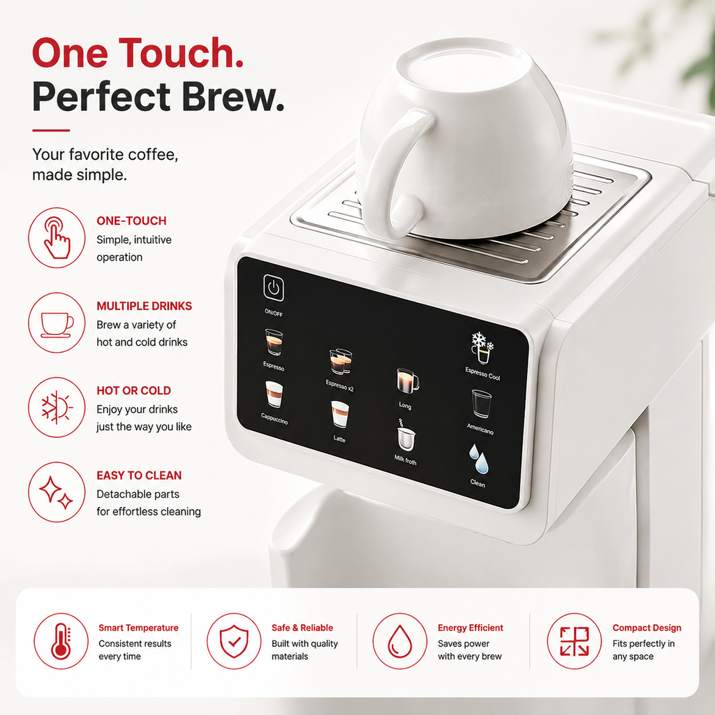 Premium 20 Bar Semi Automatic Espresso Machine 1350W Coffee Maker Stainless Steel 1.5L Water Tank Milk Frother One Touch Cleaning Home Office Use