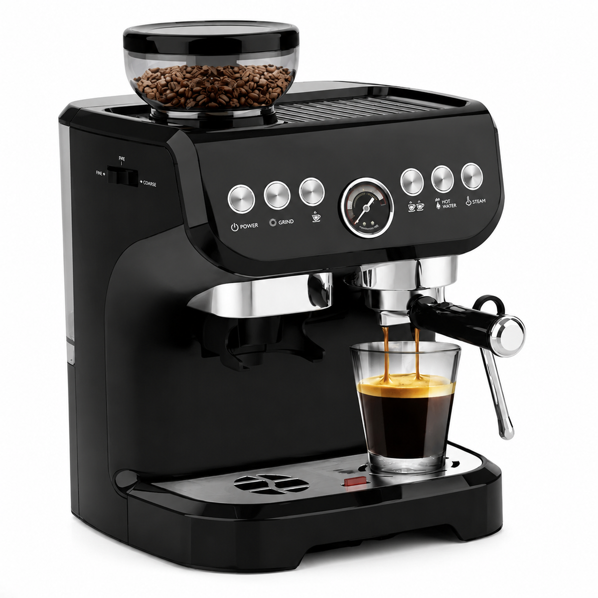 Premium 20 Bar Semi Automatic Espresso Machine 1560W Commercial Coffee Maker 2.5L Water Tank Milk Frother Steam Cappuccino Latte Home Office Use