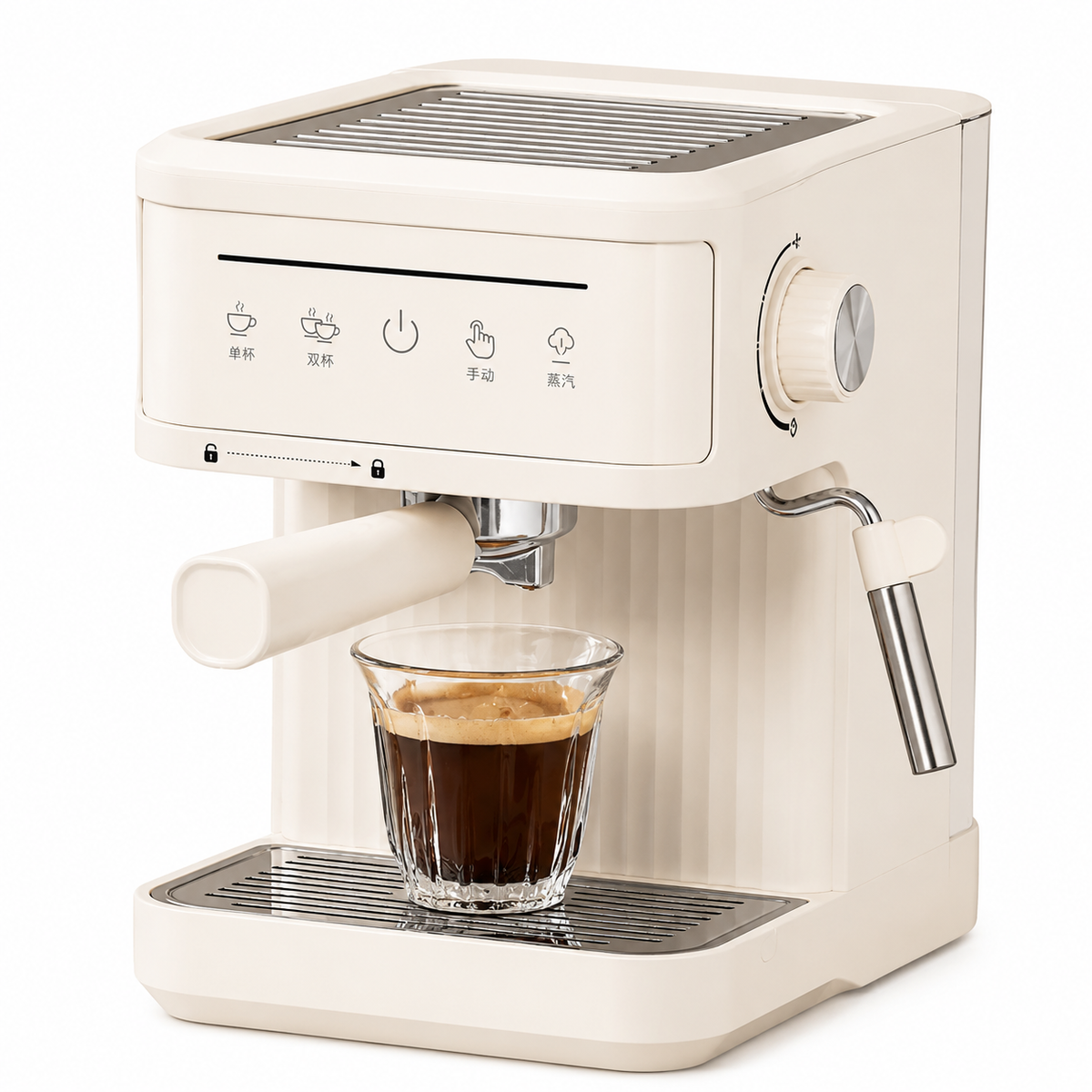 Premium 20 Bar Semi Automatic Espresso Machine 800W Cappuccino Coffee Maker Milk Frother Dual Cup 1.8L Water Tank Home Office Espresso Machine