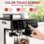 Premium 220V Semi Automatic Espresso Coffee Machine Built In Grinder Coffee Maker Bean to Cup Espresso Brewer Home Commercial Use 5 Cup Capacity