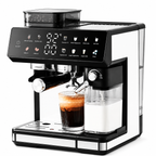 Premium 220V Semi Automatic Espresso Coffee Machine Built In Grinder Coffee Maker Bean to Cup Espresso Brewer Home Commercial Use 5 Cup Capacity