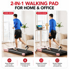 Premium 2.5HP Walking Pad Under Desk Treadmill Portable 2 in 1 Compact Electric Walking Machine LED Display Remote Control Home Office Fitness