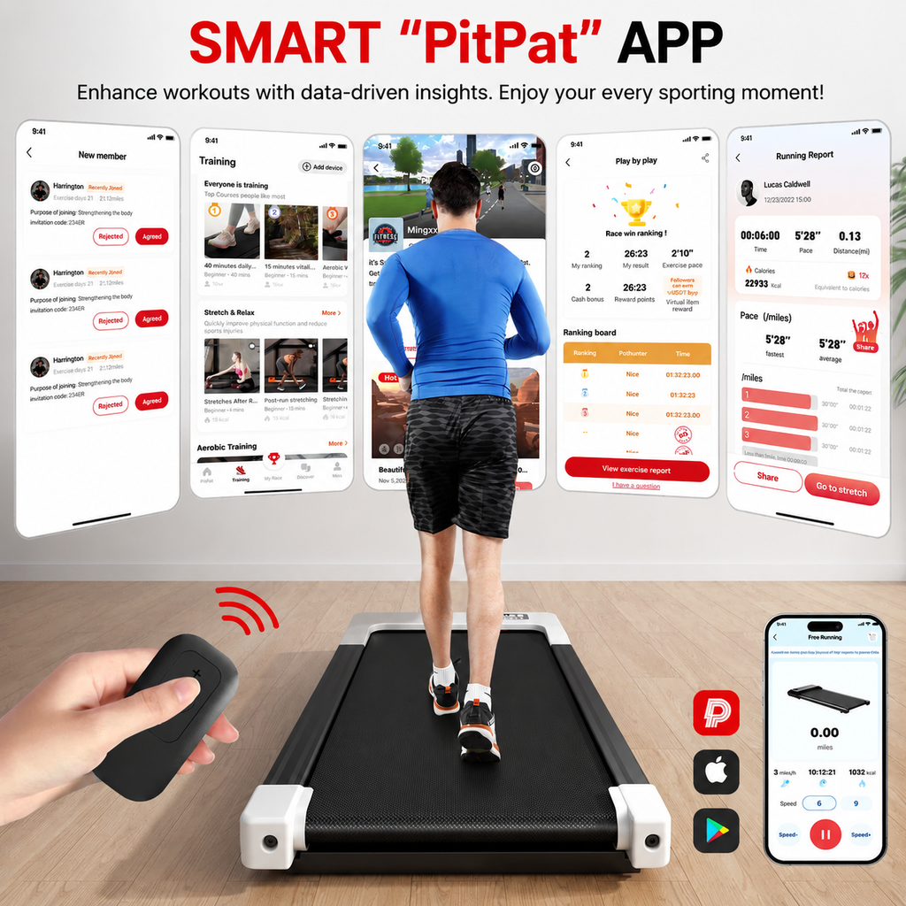 Premium 2.5HP Walking Pad Under Desk Treadmill Portable 2 in 1 Compact Electric Walking Machine LED Display Remote Control Home Office Fitness