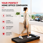 Premium 2.5HP Walking Pad Under Desk Treadmill Portable 2 in 1 Compact Electric Walking Machine LED Display Remote Control Home Office Fitness