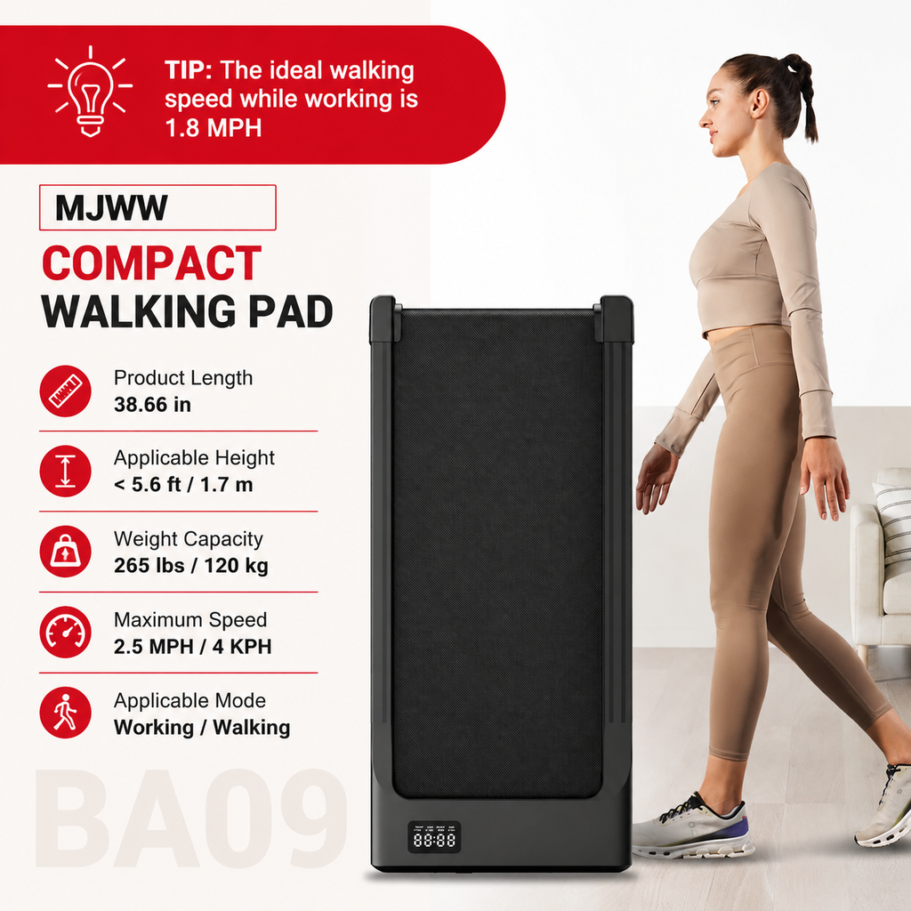 Premium 2.5HP Walking Pad Under Desk Treadmill Portable 2 in 1 Compact Electric Walking Machine LED Display Remote Control Home Office Fitness