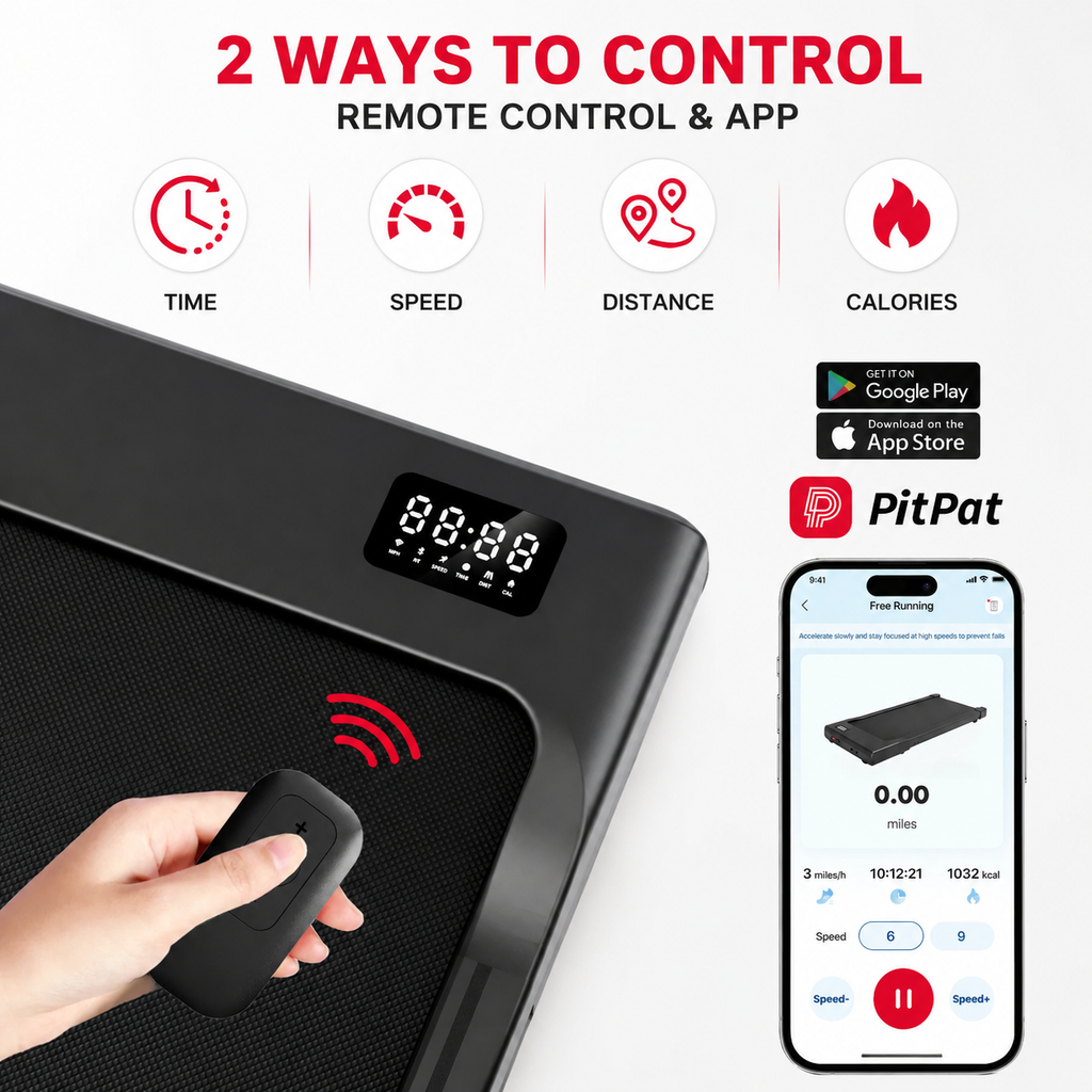 Premium 2.5HP Walking Pad Under Desk Treadmill Portable 2 in 1 Compact Electric Walking Machine LED Display Remote Control Home Office Fitness