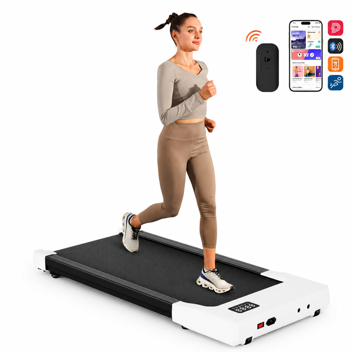 Premium 2.5HP Walking Pad Under Desk Treadmill Portable 2 in 1 Compact Electric Walking Machine LED Display Remote Control Home Office Fitness