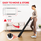 Premium 2.5HP Walking Pad Under Desk Treadmill Portable 2 in 1 Compact Electric Walking Machine LED Display Remote Control Home Office Fitness