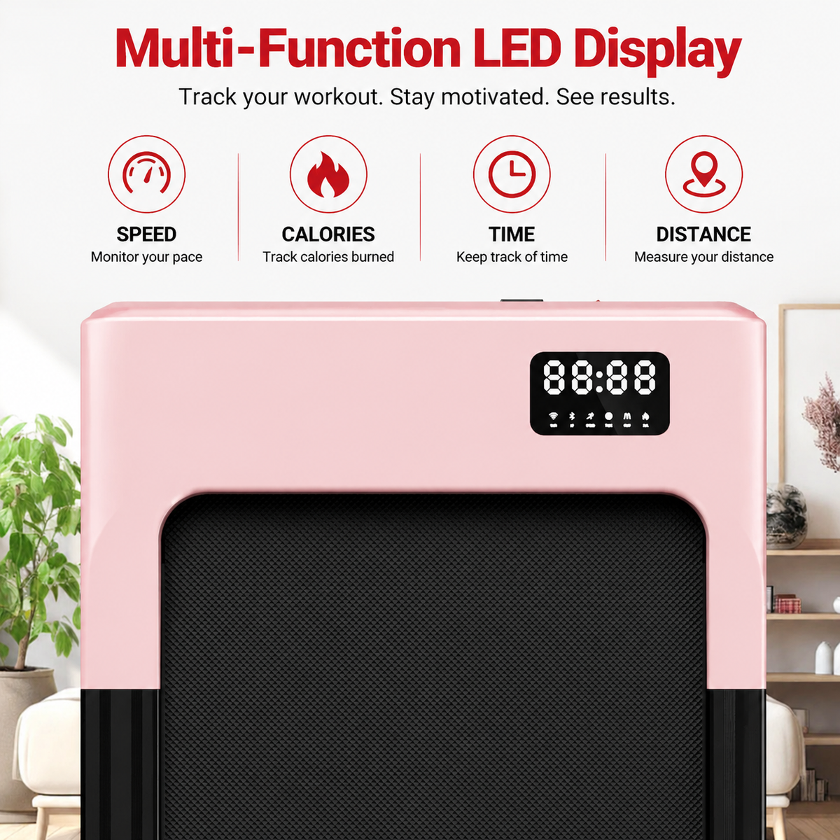 Premium 2.5HP Walking Pad Under Desk Treadmill Portable 2 in 1 Compact Electric Walking Machine LED Display Remote Control Home Office Fitness