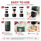 Premium 3 in 1 Portable Espresso Machine 19 Bar Self Heating Coffee Maker USB-C Rechargeable Travel Capsule Ground Espresso Coffee Maker Portable