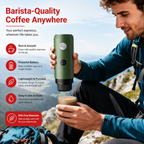 Premium 3 in 1 Portable Espresso Machine 19 Bar Self Heating Coffee Maker USB-C Rechargeable Travel Capsule Ground Espresso Coffee Maker Portable