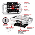 Premium 30 Head Massage Gun High Frequency Vibration Muscle Massager Fascia Therapy Full Body Percussion Device Portable Rechargeable USB-C
