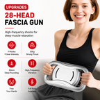 Premium 30 Head Massage Gun High Frequency Vibration Muscle Massager Fascia Therapy Full Body Percussion Device Portable Rechargeable USB-C