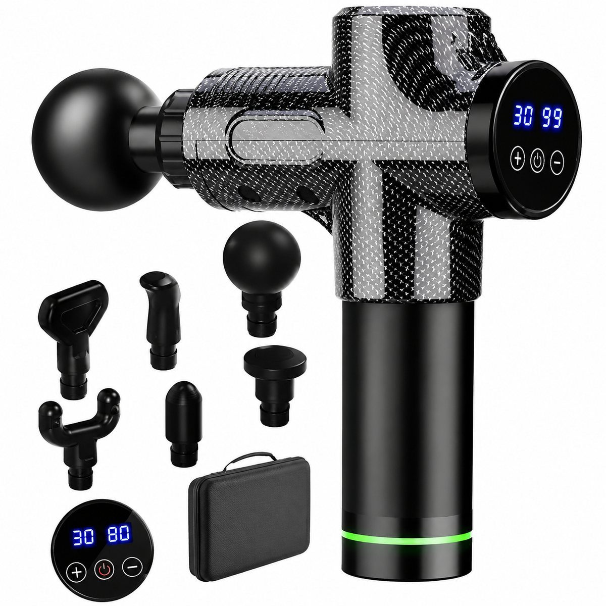 Premium 30-Level Massage Gun Deep Tissue Muscle Massager Body Neck Electric Percussion Therapy Device Noise Reduction Portable Recovery Tool