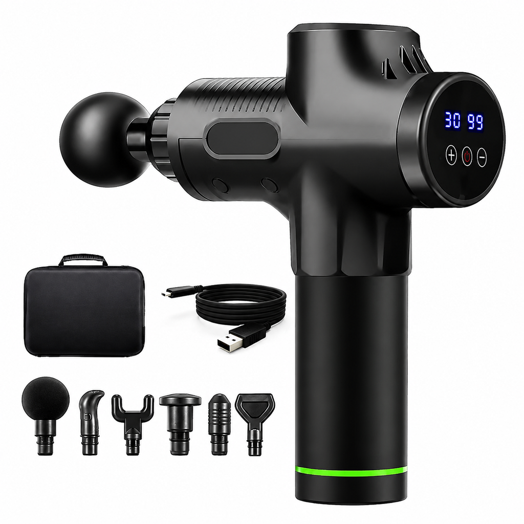 Premium 30-Level Massage Gun Deep Tissue Muscle Massager Body Neck Electric Percussion Therapy Device Noise Reduction Portable Recovery Tool