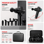 Premium 30-Level Massage Gun Deep Tissue Muscle Massager Body Neck Electric Percussion Therapy Device Noise Reduction Portable Recovery Tool