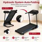 Premium 3.0HP Auto Folding Treadmill 10MPH Motorized Running Machine 350 lb Capacity Shock Absorption Bluetooth Home Gym Folding Treadmill