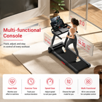 Premium 3.0HP Brushless Foldable Treadmill 300 lb Capacity Home Running Machine with Dual Shock Absorption Heart Rate Monitor Bluetooth LED Console