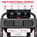 Premium 3.0HP Brushless Foldable Treadmill 300 lb Capacity Home Running Machine with Dual Shock Absorption Heart Rate Monitor Bluetooth LED Console