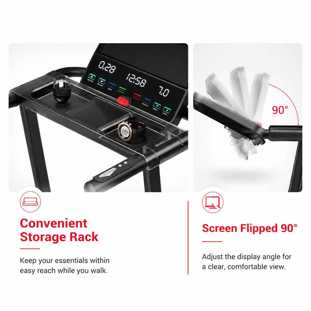 Premium 3.0HP Brushless Foldable Treadmill 300 lb Capacity Home Running Machine with Dual Shock Absorption Heart Rate Monitor Bluetooth LED Console