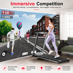 Premium 3.5HP Foldable Incline Treadmill 10MPH Smart App Walking Pad 350 lb Capacity 6% Incline Touch Screen Bluetooth Home Running Machine