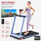 Premium 3.5HP Foldable Incline Treadmill 10MPH Smart App Walking Pad 350 lb Capacity 6% Incline Touch Screen Bluetooth Home Running Machine