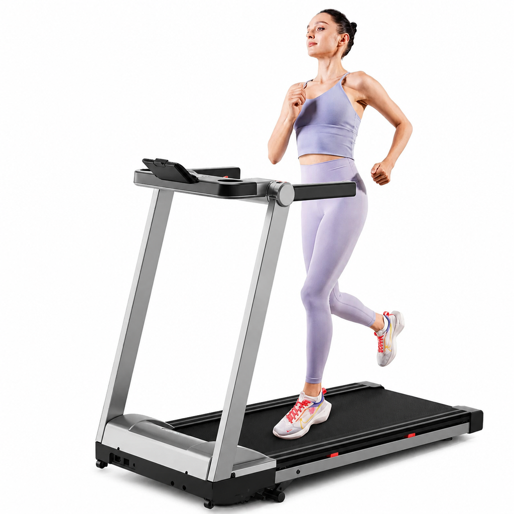 Premium 3.5HP Foldable Incline Treadmill 10MPH Smart App Walking Pad 350 lb Capacity 6% Incline Touch Screen Bluetooth Home Running Machine