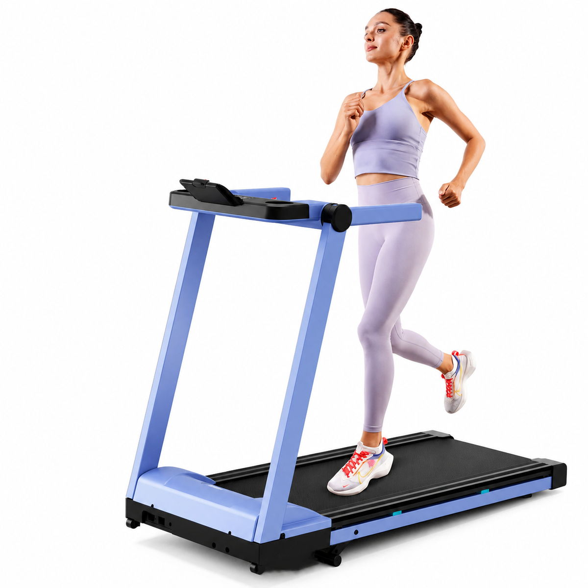 Premium 3.5HP Foldable Incline Treadmill 10MPH Smart App Walking Pad 350 lb Capacity 6% Incline Touch Screen Bluetooth Home Running Machine