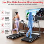 Premium 3.5HP Foldable Incline Treadmill 10MPH Smart App Walking Pad 350 lb Capacity 6% Incline Touch Screen Bluetooth Home Running Machine