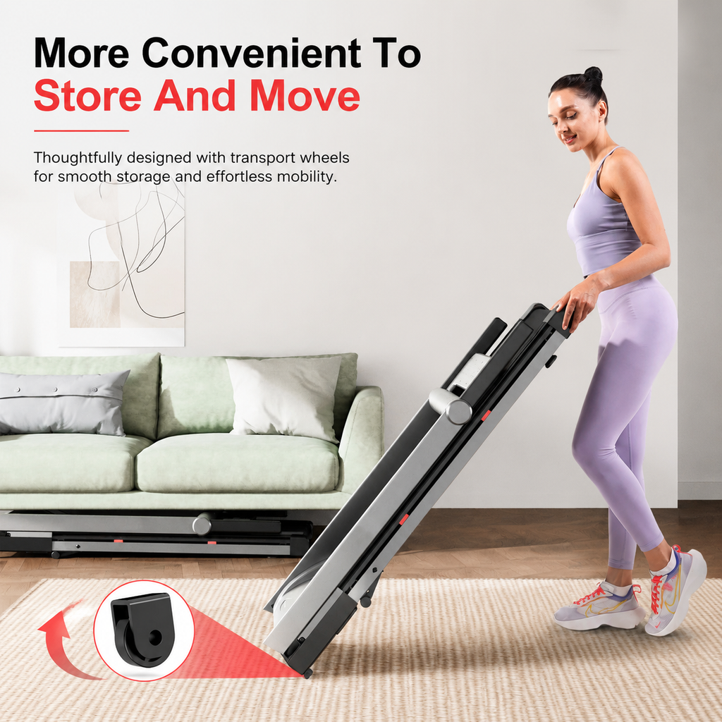 Premium 3.5HP Foldable Incline Treadmill 10MPH Smart App Walking Pad 350 lb Capacity 6% Incline Touch Screen Bluetooth Home Running Machine