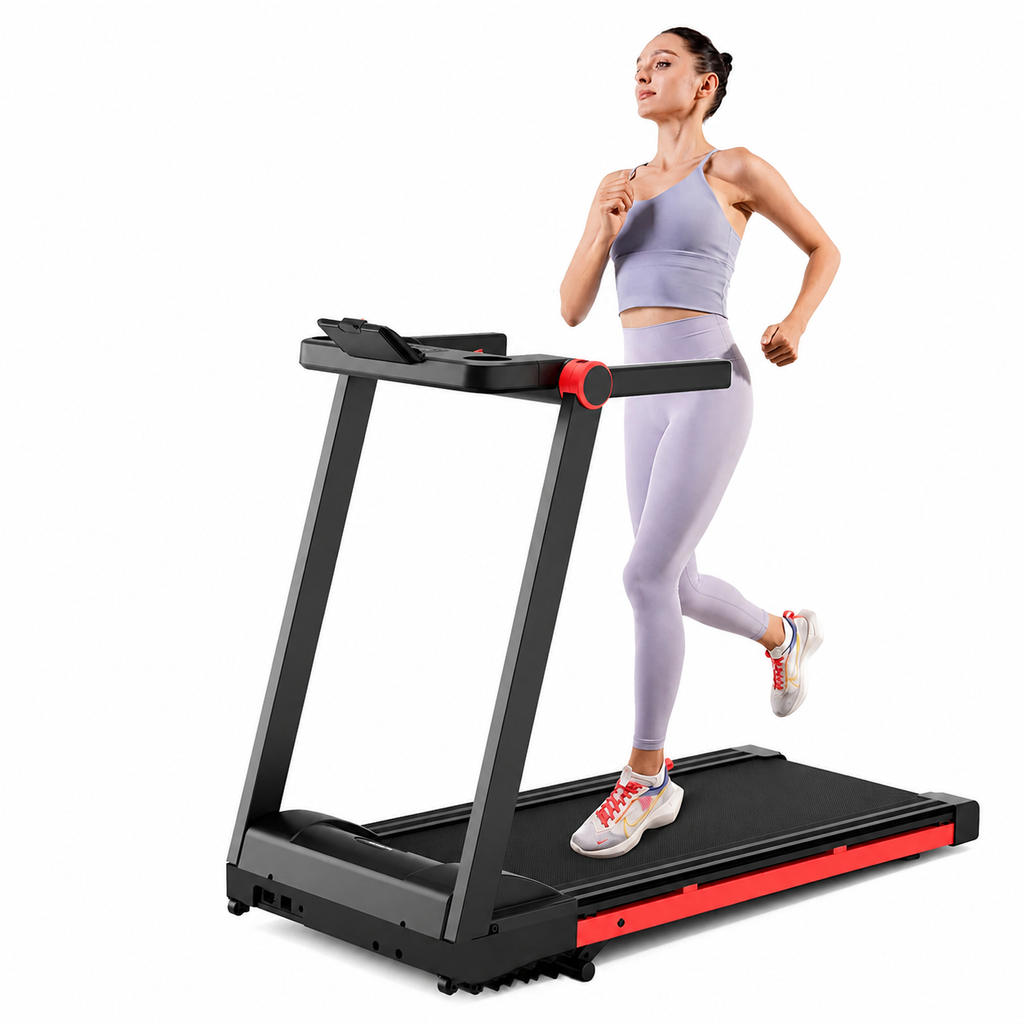 Premium 3.5HP Foldable Incline Treadmill 10MPH Smart App Walking Pad 350 lb Capacity 6% Incline Touch Screen Bluetooth Home Running Machine