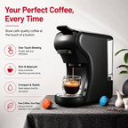 Premium 4-in-1 Capsule Coffee Machine 19 Bar Espresso Maker Compatible with Nespresso Dolce Gusto K-Cup Ground Coffee Hot Cold Brew Compact Coffee Machine